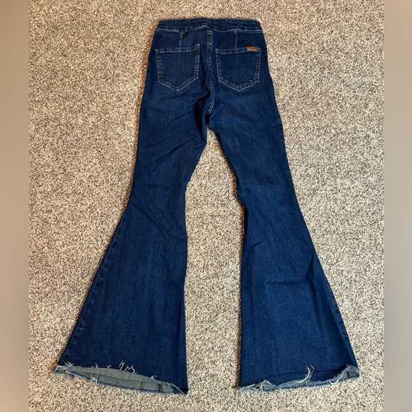 Rock & Roll Cowgirl Dark Blue Flare Jeans - Picture 2 of 3